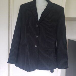 Evan Picone Black Pinstriped Blazer Size 8